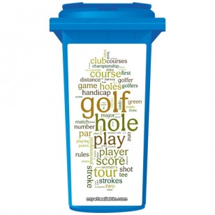 Golfing In Words Wheelie Bin Sticker Panel
